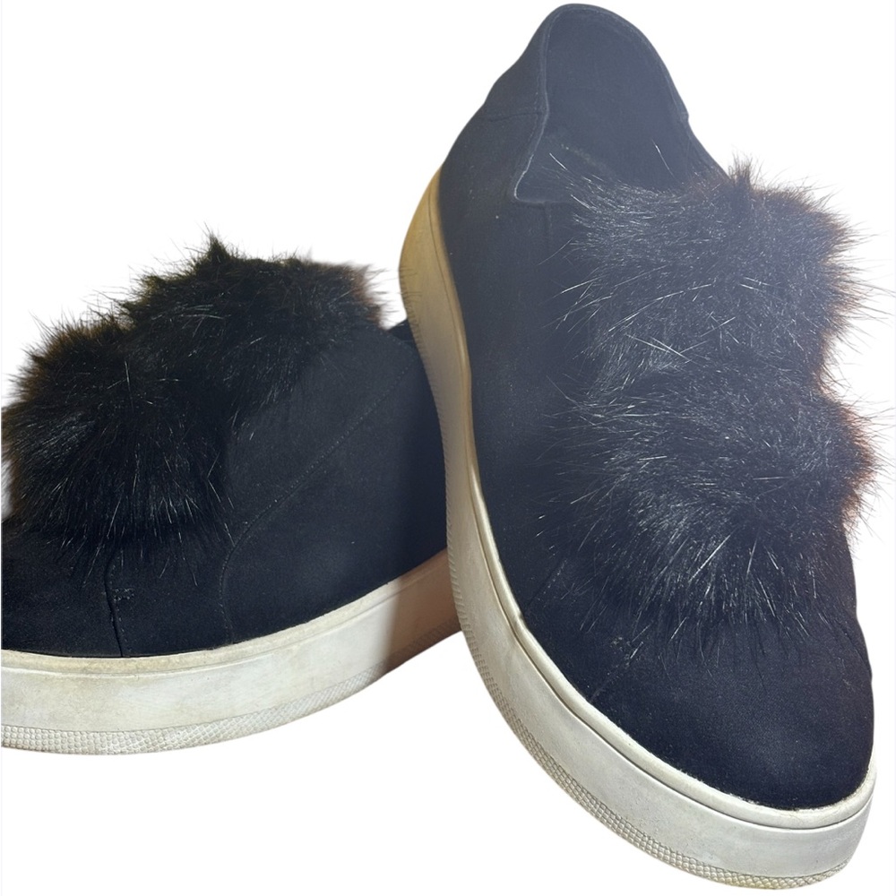 - Sam Edelman Velvet Fur Pom Pom Sneakers - Women Raspberry Size 10